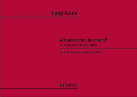 Donde Estas Hermano? Per Los Desaparecidos En Arge 