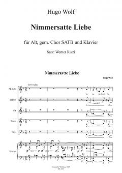 Nimmersatte Liebe für Alt, gem. Chor SATB und Klavier 