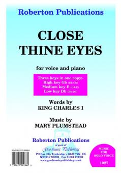 Close Thine Eyes (H/M/L Keys) 