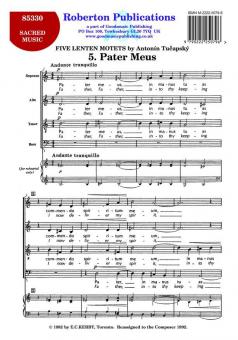 5 Lenten Motets No 5 