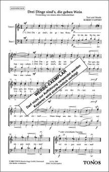 Drei Dinge sind's, die geben Wein 