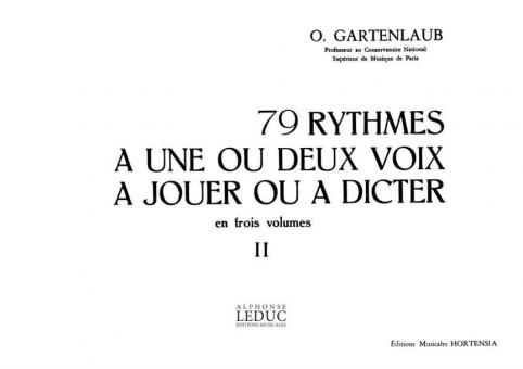 79 Rythmes à 1 ou 2 Voix à Jouer ou à Dicter Vol. 2 