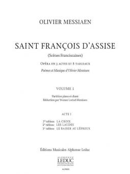 Saint Francois d'Assise, Vol. 1: Acte 1 
