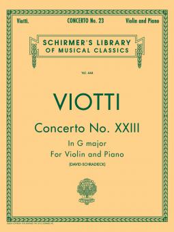 Violin Concerto No. 23 In G Major (Violin/Piano) 