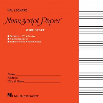 Wide Staff Manuscript Paper (Red Cover) 