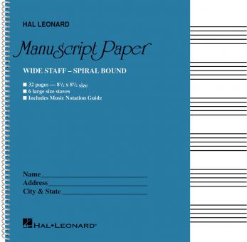 Wide Staff Wirebound Manuscript Paper (Aqua Cover) 