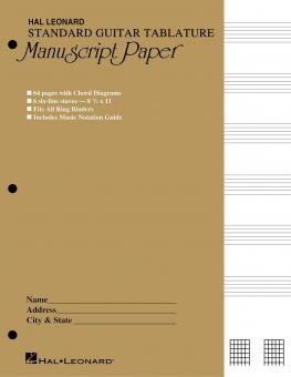 Guitar Tablature Manuscript Paper - Standard 