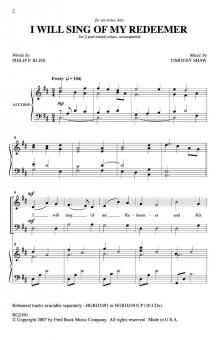 I Will Sing Of My Redeemer 
