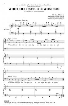 Who Could See The Wonder Starting? 