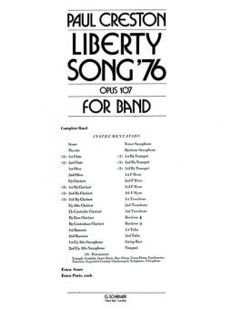 Liberty Song '76 Op.107 Band Extra Score 