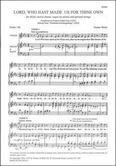 Lord, Who Hast Made Us For Thine Own 