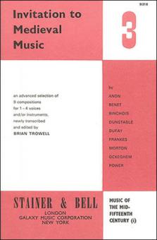 Invitation To Medieval Music Book 3 