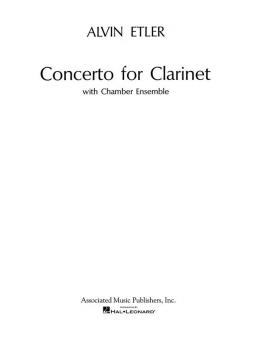 Concerto For Clarinet And Chamber Ensemble 