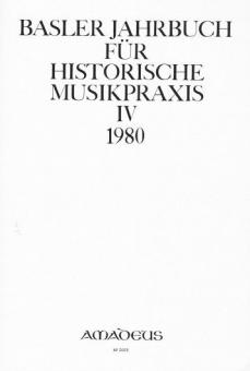 Basler Jahrbuch für historische Musikpraxis IV 1980 