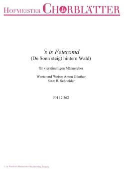 De Sonn steigt hinterm Wald ('s is Feieromd) 