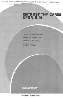 Entrust Thy Cares Upon Him 