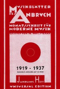 Die Musikblätter des Anbruch 1919 bis 1937 