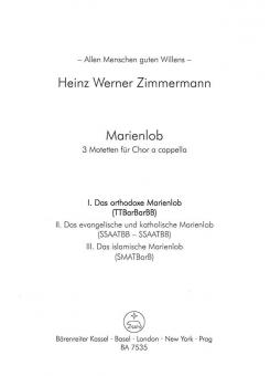 Marienlob: I. Das orthodoxe Marienlob 