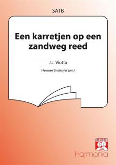 Een karretjen op een zandweg reed 