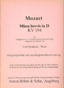 Missa Brevis D-Dur KV 194 (186H) 