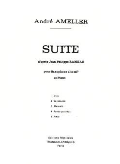 Suite D'Apres Rameau Saxophone Alto et Piano 