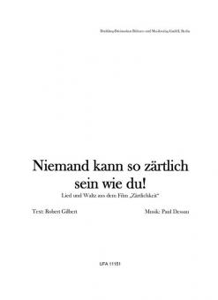 Niemand kann so zärtlich sein wie du 