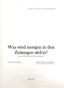 Was wird morgen in den Zeitungen steh'n? 