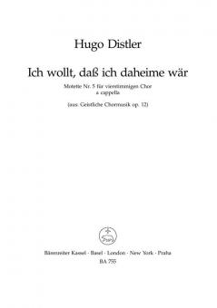 Ich wollt, dass ich daheime wär op. 12/5 Standard