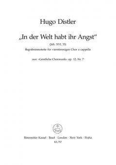 In der Welt habt ihr Angst op. 12/7 Standard
