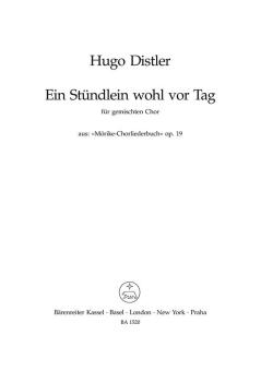 Ein Stündlein wohl vor Tag op.19 Standard