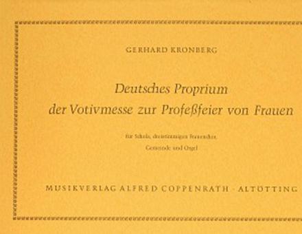 Deutsches Proprium der Votivmesse zur Professfeier von Frauen 