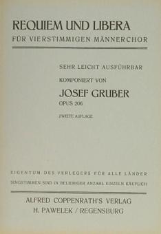 Josef Gruber: Requiem und Libera 