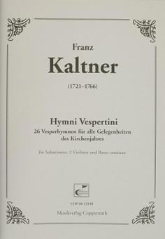 Kaltner: Hymni Vespertini 