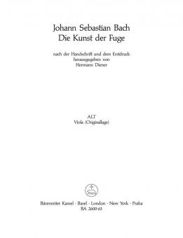 Die Kunst der Fuge BWV 1080 Standard