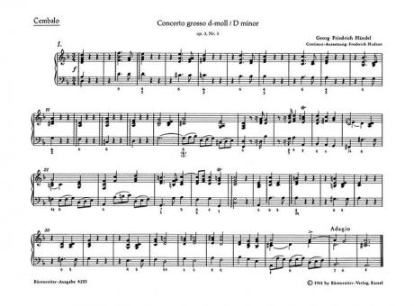 Concerto grosso d-Moll op. 3/5 HWV 316 