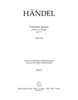 Concerto grosso D-Dur op. 6/5 HWV 323 