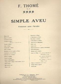 Simple Aveu Clarinette 