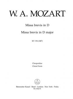 Missa brevis D-Dur KV 194 (186h) Standard
