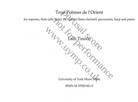 Tres Poemes do l'Oriente (Three Poems From The East) 