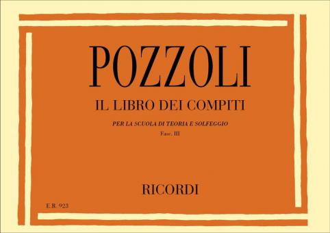Libro Dei Compiti Per La Scuola Di Teoria E Solfeggio, Fasciolo III 