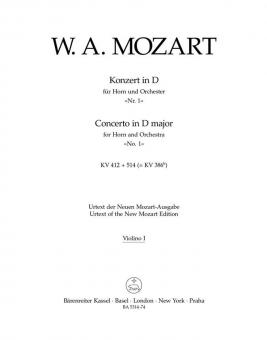 Konzert Nr. 1 D-Dur KV 412, 514 (386b) 
