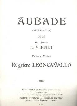 Aubade Matinata Francais / Italien Chant et Piano 
