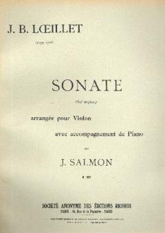 Sonate En Sol Violon et Piano (Salmon) 