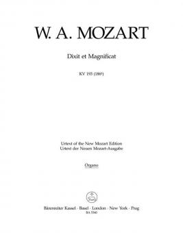 Dixit et Magnificat KV 193 (186g) 