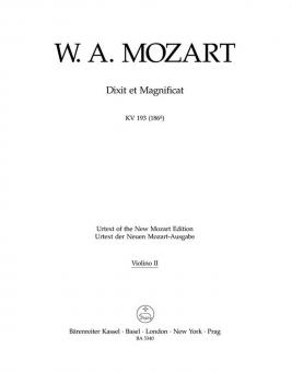 Dixit et Magnificat KV 193 (186g) 