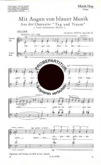 Mit Augen von blauer Musik 