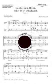 Danket dem Herrn, denn er ist freundlich 