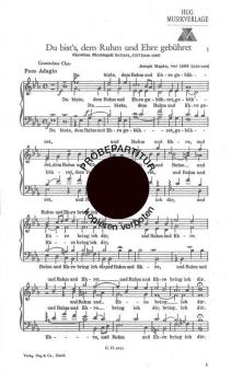 Du bists dem Ruhm und Ehr 