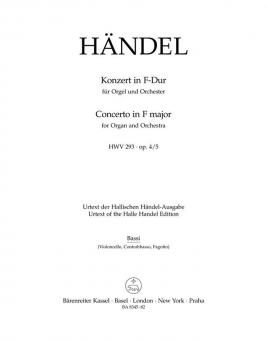 Konzert F-Dur op. 4/5 HWV 293 