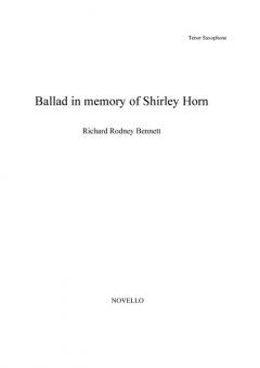 Ballad in Memory of Shirley Horn 
